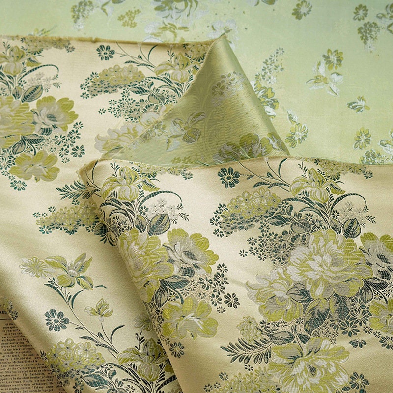 Peony Brocade Fabric: Rayon Jacquard, Cheongsam Qipao Material (57")