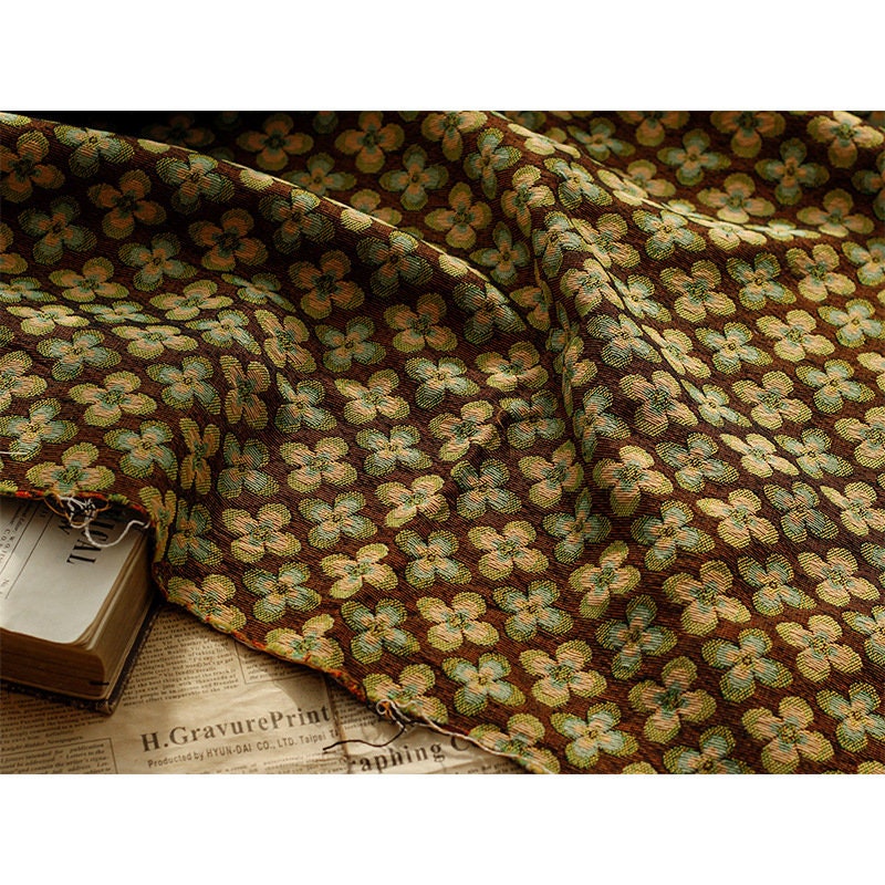 Floral Jacquard Upholstery Fabric: Victorian Edwardian Style, 59" Wide