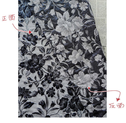 Tissu jacquard européen à motif floral en relief et fil doré - Texture luxueuse pour matelassage, ameublement, couture, décoration intérieure - Large