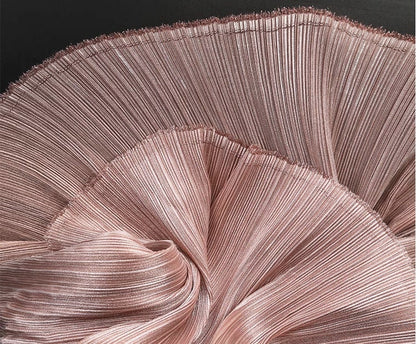 Pleated Organza Fabric: Shiny Crinkled Texture, 55" Wide