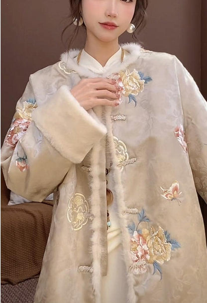 Floral Damask Embroidery Fabric: 59���W Cheongsam Dress Ma