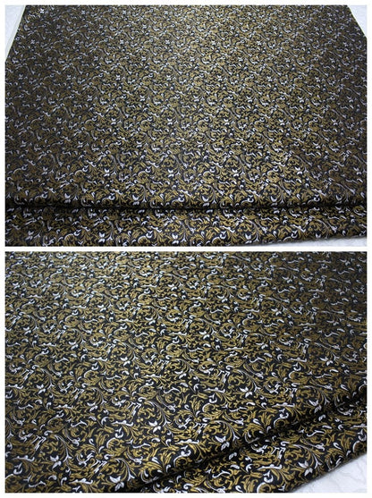 Tissu brocart métallisé à motif cachemire : jacquard chinois, 74 cm de large