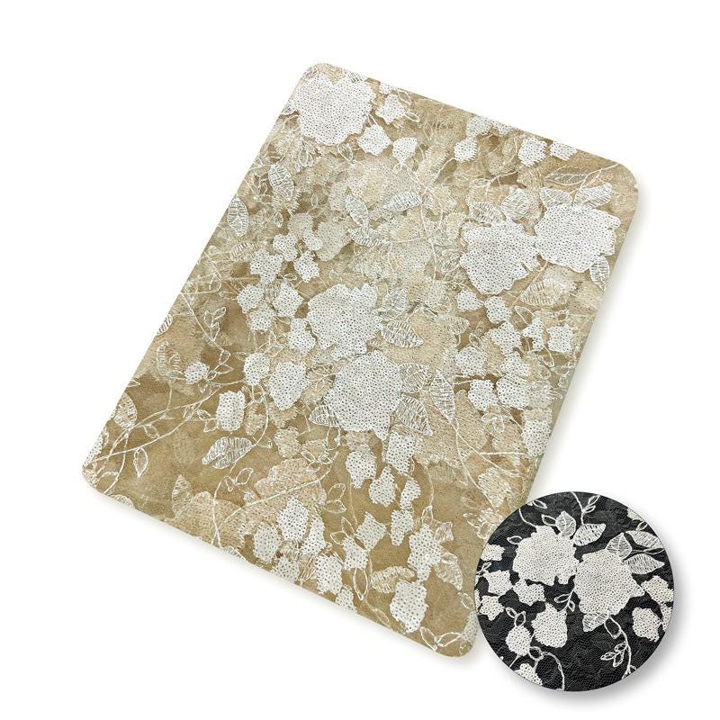 Peony Lace Tulle Fabric: Sequin Embroidery, DIY Wedding Gown Material