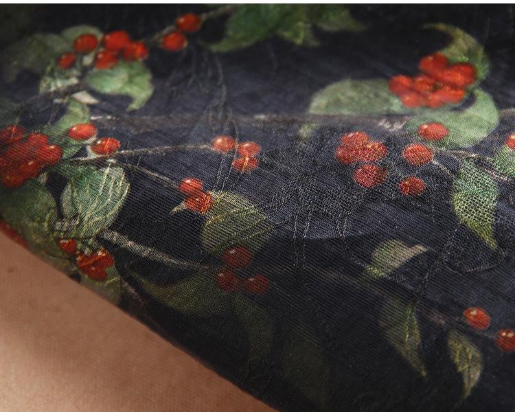 Floral Tencel Ramie Fabric: Sewing Material by Meter (59 inch)