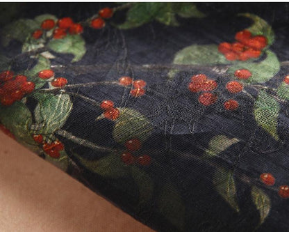 Floral Tencel Ramie Fabric: Sewing Material by Meter (59 inch)