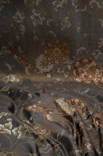 Nishijin Ori Brocade Fabric: Phoenix Flowers, Japanese Style (59"W)