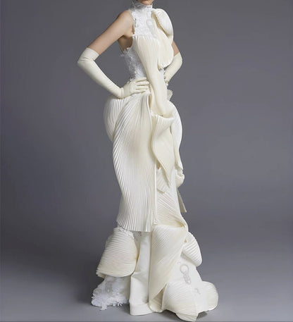 Pleated Chiffon Fabric: Hand-Pressed Texture, 56" Wide, 4 colors