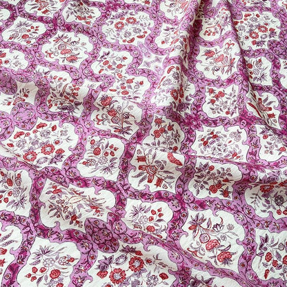 Bohemian Printed Cotton Tablecloth: 59" Wide Sustainable Fabric
