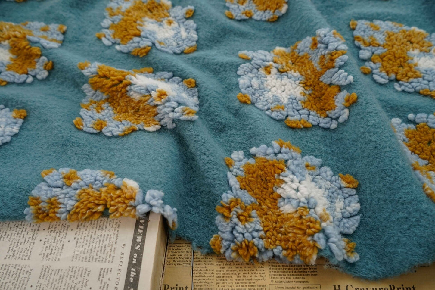 Floral Lamb Velvet Fabric: Soft Plush Upholstery, Costume & Bag Fabric (63" W)