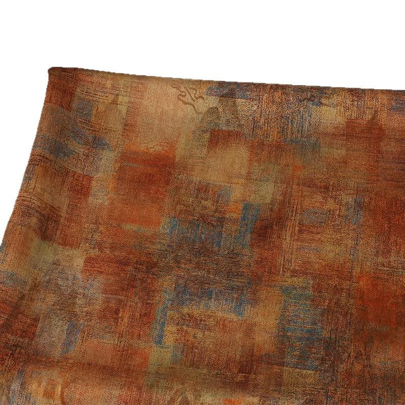 Floral Landscape Jacquard Fabric - Gold Trace Upholstery Fabric, 59"W