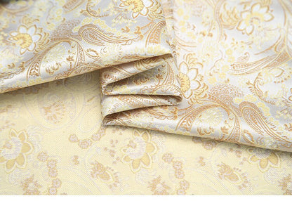 Lotus Flower Silk Brocade Fabric: Colorful Cheongsam Qipao Material, 35"W