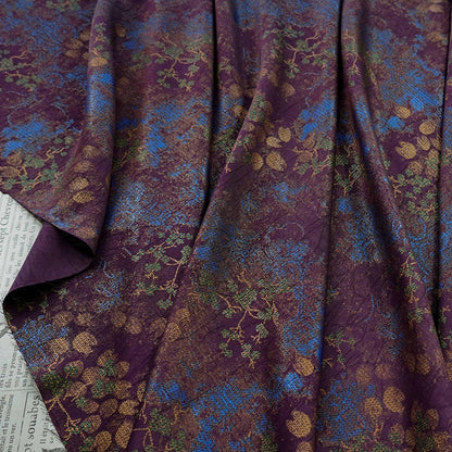 Floral Tea Silk Satin Fabric: 55"W Digital Print Sewing Material