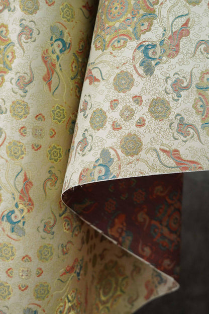 Song Brocade Fabric: Baoxiang Gold Thread Jacquard - Emperor Robe Style