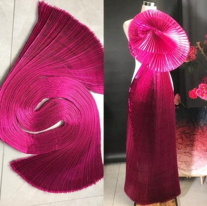 Mermaid Pleated Organza Fabric: Iridescent Gown & Costume Material