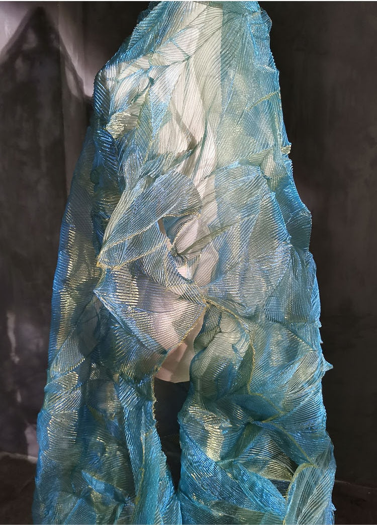 Pleated Crepe Fabric: 57"W Designer Material
