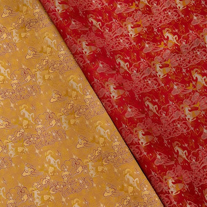 Tissu brocart chinois : mélange de rayonne de 150 cm de large pour cheongsam et décoration