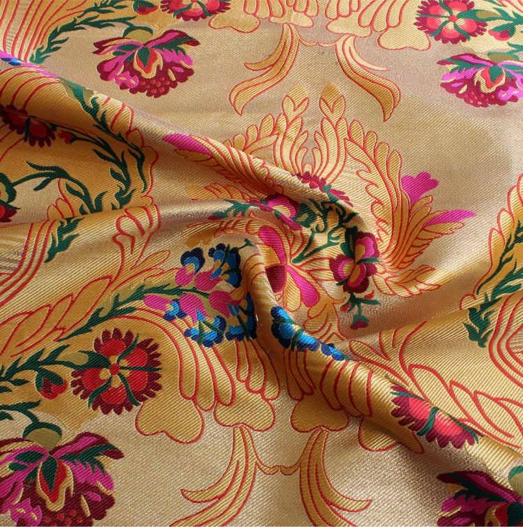 Exotic Dragon Brocade Fabric: Tibetan Thangka Pattern, Costume Sewing Fabric