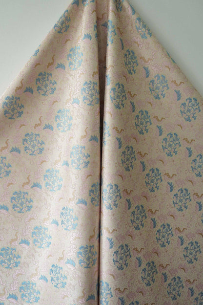 Tissu brocart à motif pivoine : 55 pouces, style tibétain impérial