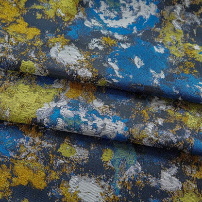 Gold Thread Jacquard Fabric: 3D Oil Painting Texture, 59" Wide - By The Meter