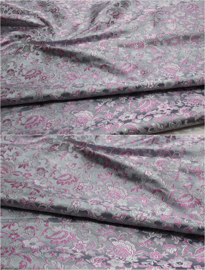 Floral Brocade Fabric: Silk Rayon Blend, Cheongsam Qipao Material (29.5" Wide)