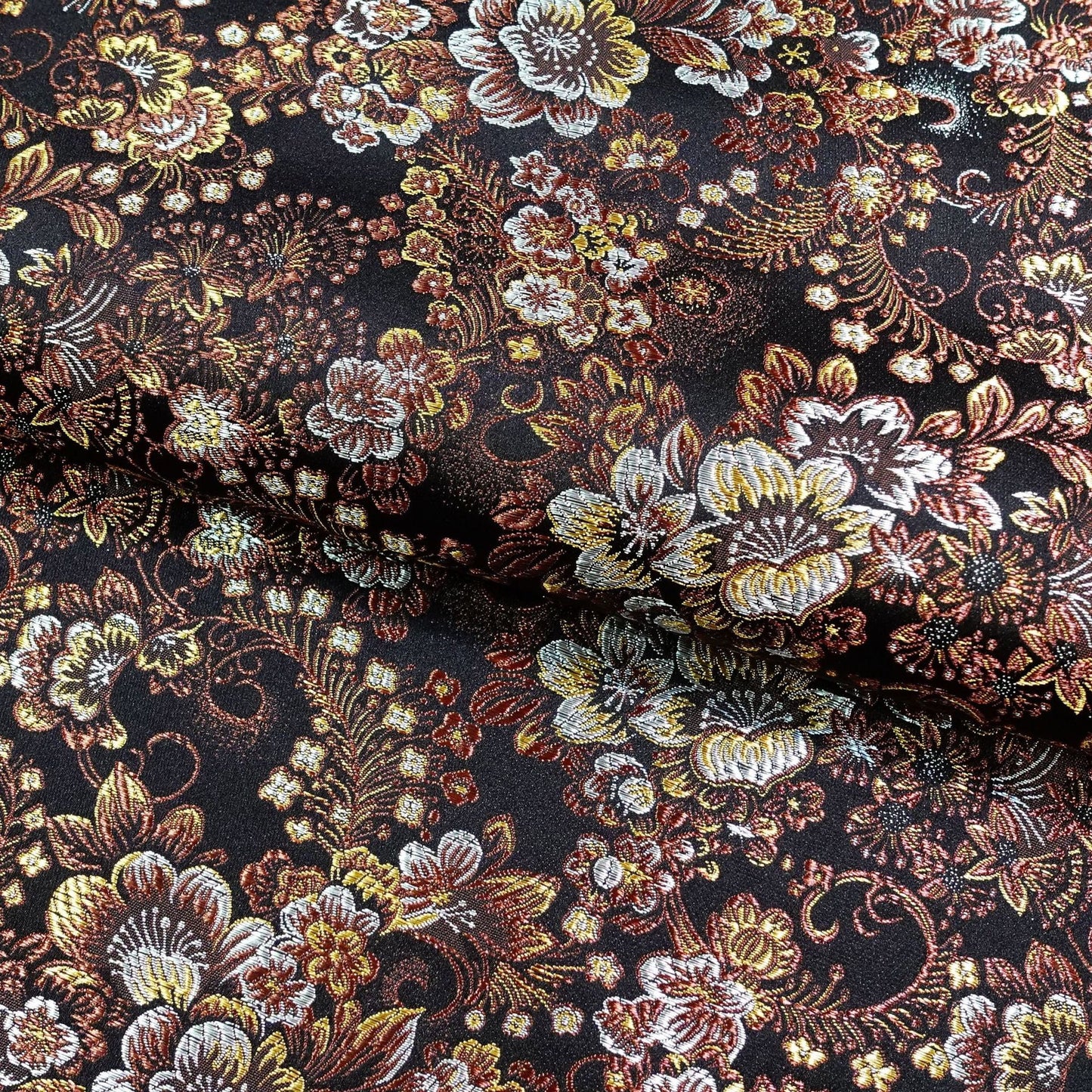 Peony Brocade Fabric: Colorful Cheongsam Qipao Sewing Material, 45"W