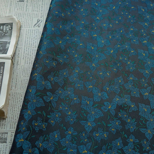 Tissu jacquard floral abstrait en relief, marron café, style vintage, vendu au mètre, largeur 147 cm (58 pouces).