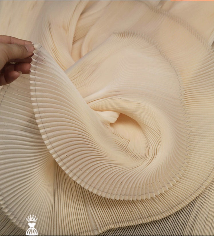 Pleated Chiffon Fabric: Hand-Pressed Texture, 56" Wide, 4 colors