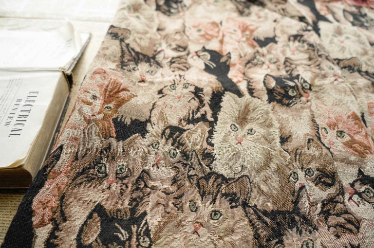 Dog Print Jacquard Fabric: Upholstery Sewing Material, 59" Wide