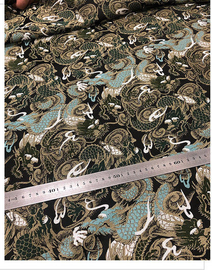 Dragon Jacquard Brocade Fabric: 57"W Silk Blend Damask