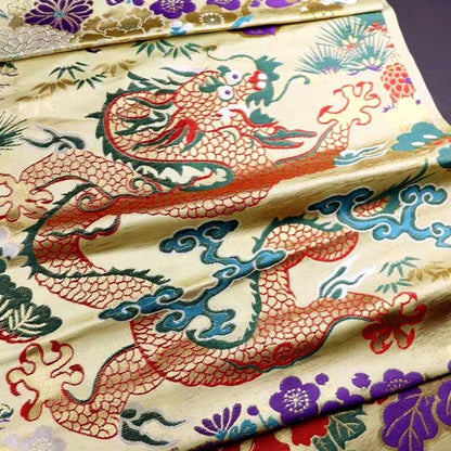 Dragon Jacquard Satin Fabric: Silk Rayon Brocade, Costume Decor - Poppylollipop