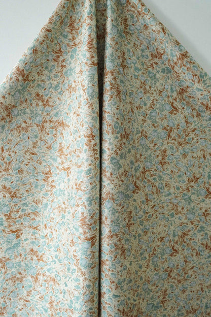 Tissu jacquard floral abstrait à motif café vert champêtre ���� Quilting, ameublement, canapé, sac, couture DIY, décoration intérieure"Large