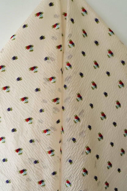 Floral Embossed Jacquard Fabric: Sheer Three-Color Upholstery, Sewing - 53"W