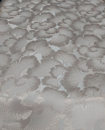Ginkgo Biloba Brocade Damask Fabric: Gold Woven Rayon, 45" Wide