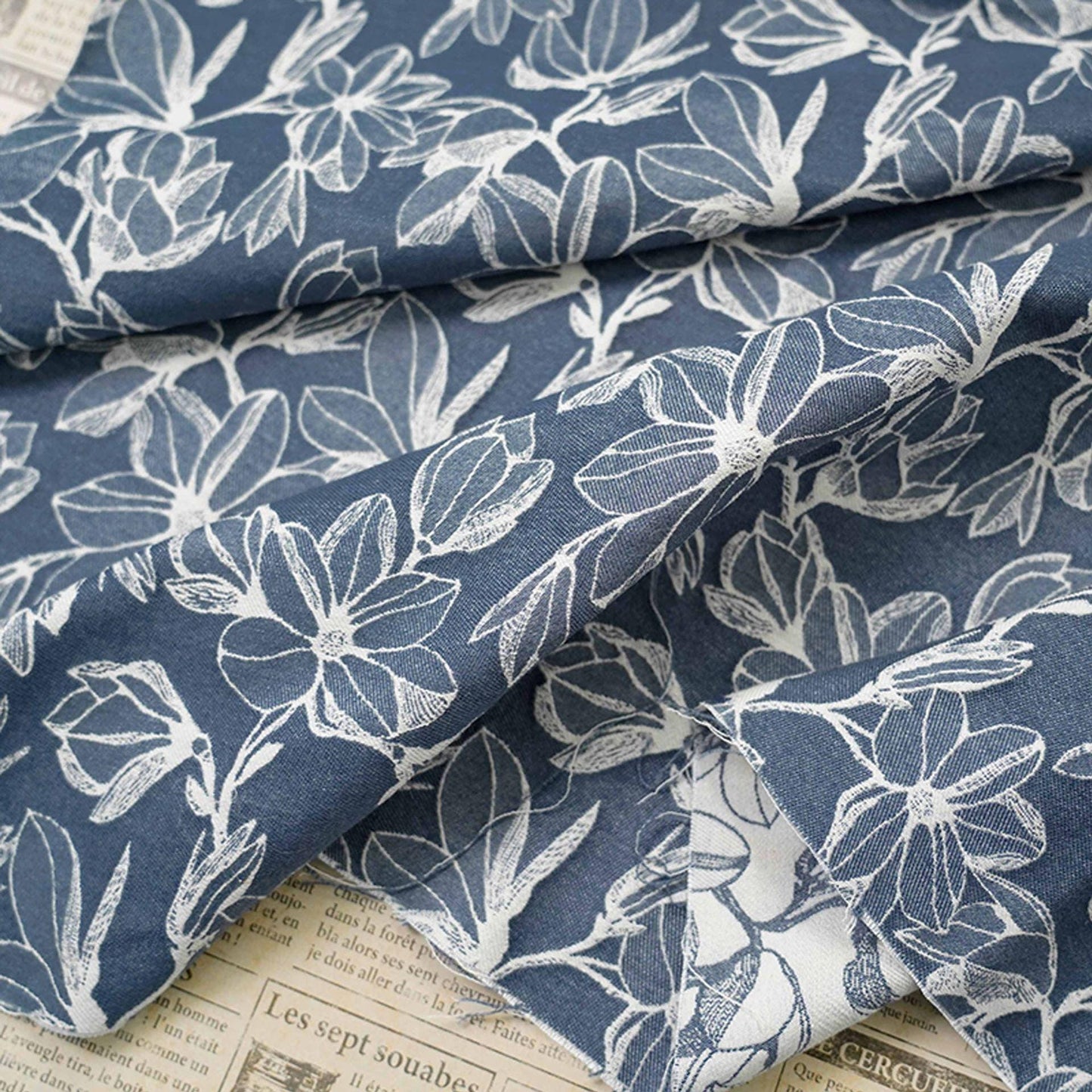 Jacquard Denim Fabric: 3D Jean Cotton, Thick Jacket Material, 53" Wide