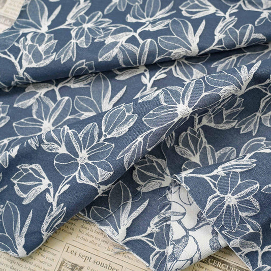 Tissu denim jacquard : coton jean 3D, matière épaisse pour veste, largeur 135 cm