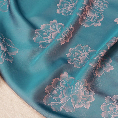 Floral Tea Silk Satin Fabric - 55"W Gambiered Canton Gauze