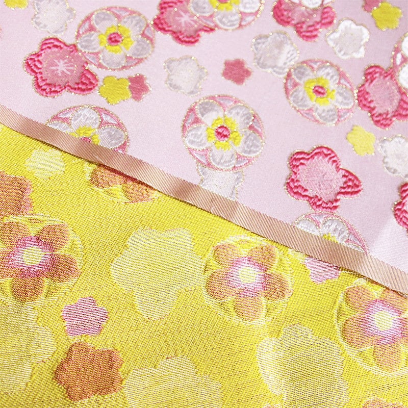 Cherry Blossom Jacquard Brocade Fabric: Blue Silk Rayon Blend, 57" Wide