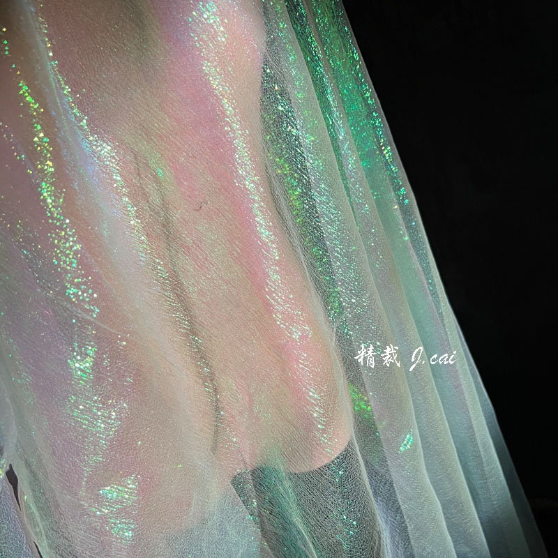 Iridescent Organza Fabric: Two-Tone Symphony Polyester, 41" Wide