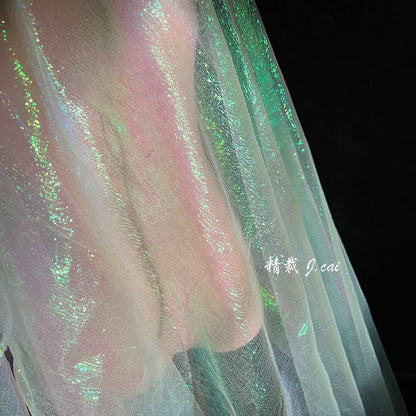 Iridescent Organza Fabric: Two-Tone Symphony Polyester, 41" Wide