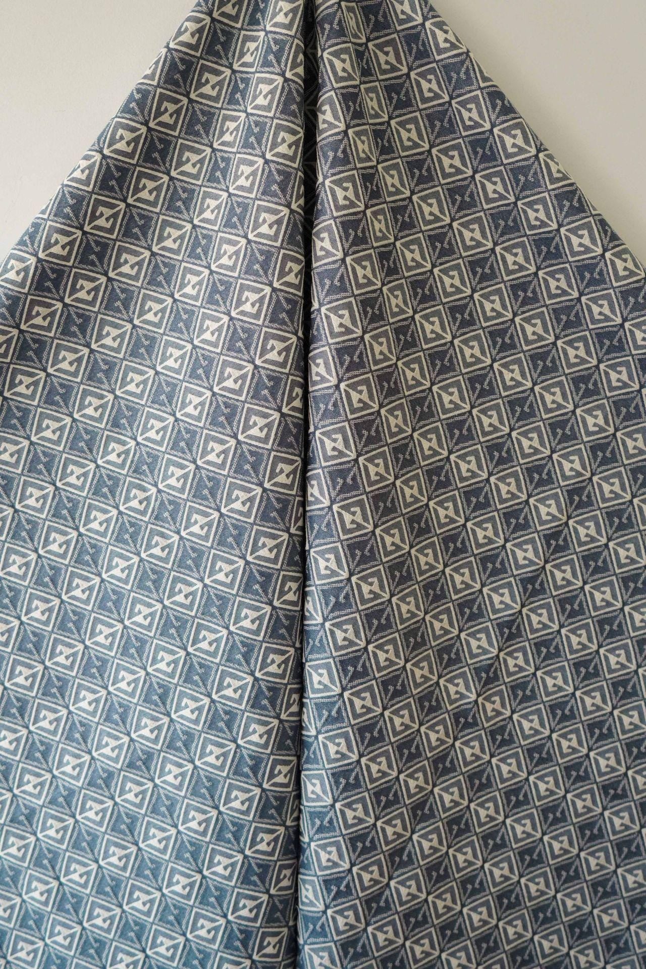 Jacquard Denim Fabric: Vintage 3D Pattern, Upholstery Sewing Material (56" Wide)