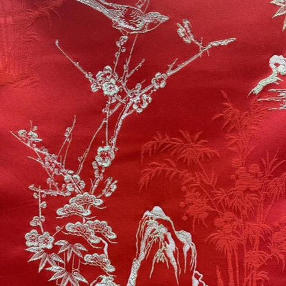 Black Butterfly Brocade Fabric: 55"W Cheongsam Qipao Sewing Material
