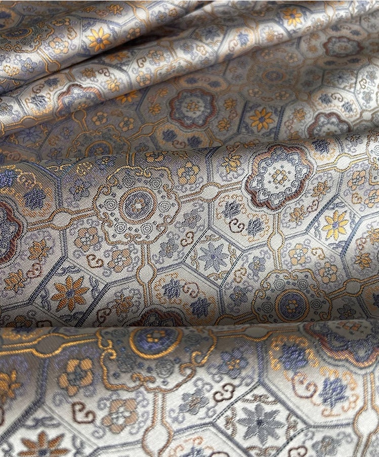 Zen Flower Brocade Fabric: 55" Wide Rayon Blend, Costume Decor