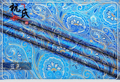 Silk Brocade Damask Fabric: Paisley Phoenix Tail Cheongsam Upholstery