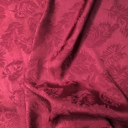 Leaf Pattern Jacquard Satin Damask Fabric - 59" Wide Rayon Upholstery