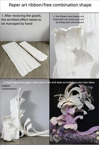 Giant Paper Flower: Handmade Pleated Wedding Backdrop Decor