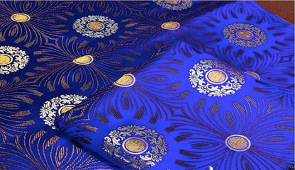 Brocart de soie à motif floral : ameublement et couture, largeur 75 cm