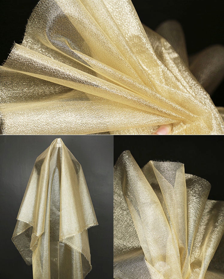 Gold & Silver Hard Mesh Fabric, Stiff Designer Fabric, DIY Doll Making