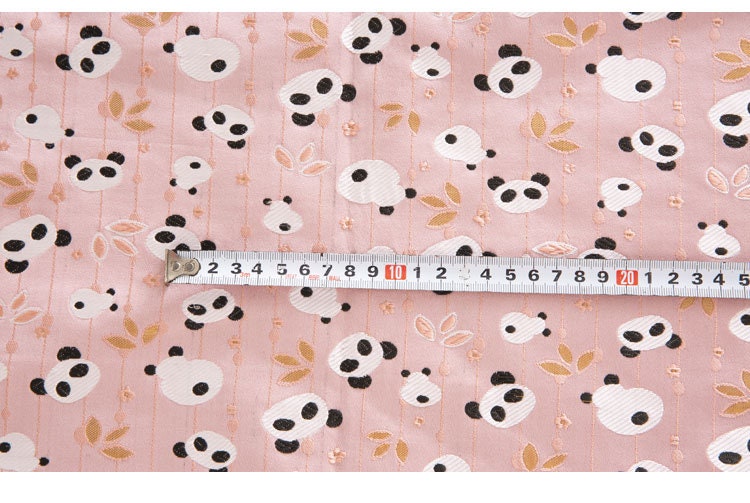 Panda Brocade Satin Fabric: Japanese Style Sewing Material (59" or 29.5" Width)