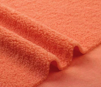 Fuzzy Coral Fleece Fabric: Soft Polyester Knit, 63" Wide - By The Meter