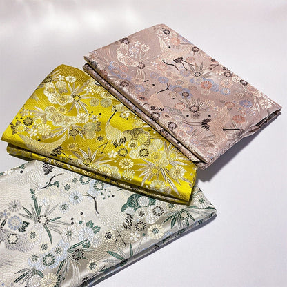 Crane Jacquard Satin Fabric: Retro Damask Brocade, 57"W